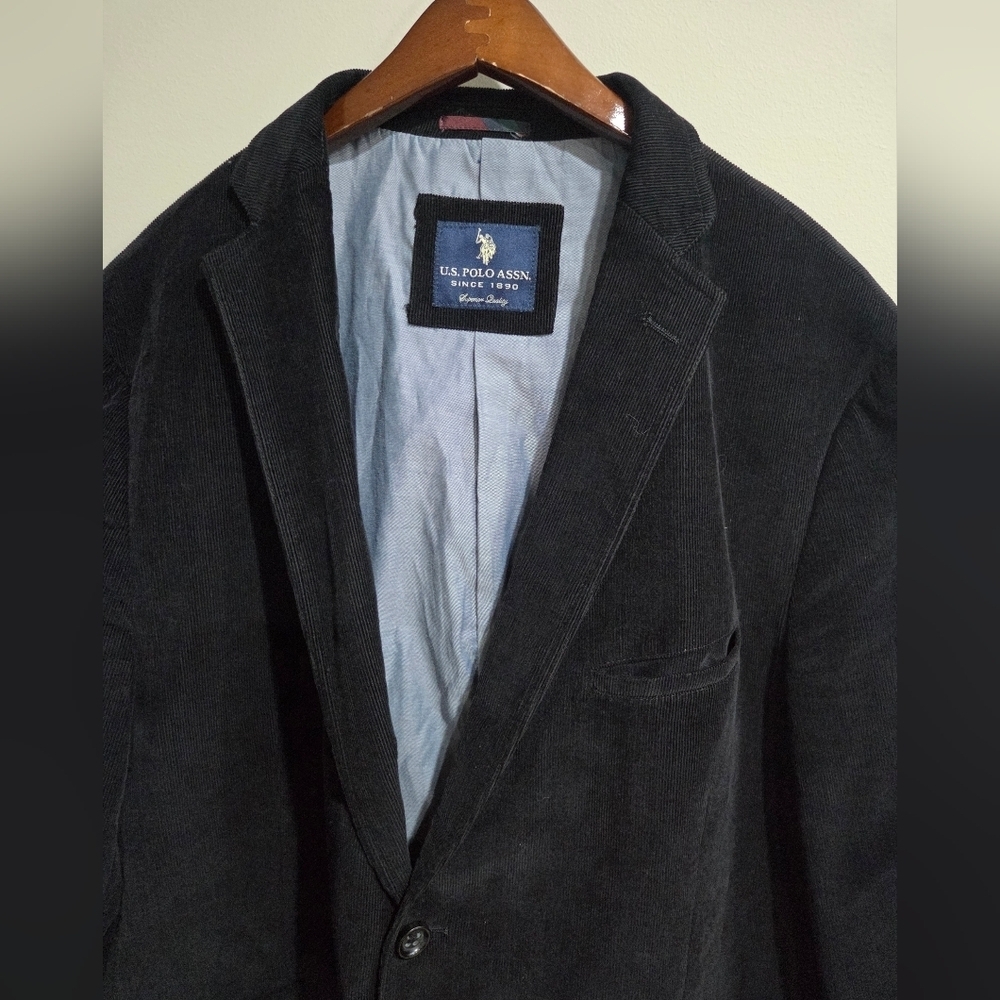 U.S.Polo ASSN Men's Black Corduroy Blazer Sz.XXL - Picture 2 of 11